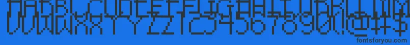 Fonte PixelNoirSkinnyCaps – fontes pretas em um fundo azul