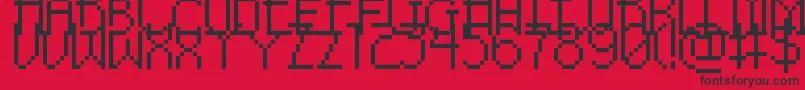 PixelNoirSkinnyCaps Font – Black Fonts on Red Background