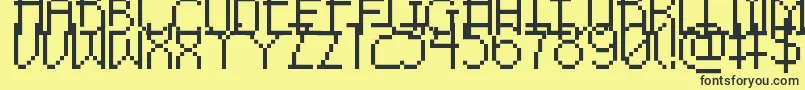 PixelNoirSkinnyCaps Font – Black Fonts on Yellow Background