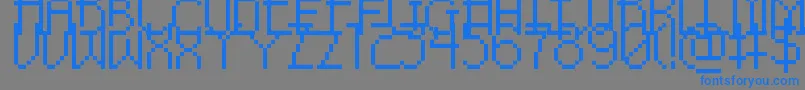 フォントPixelNoirSkinnyCaps – 灰色の背景に青い文字