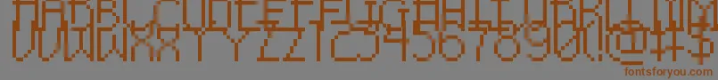 PixelNoirSkinnyCaps-Schriftart – Braune Schriften auf grauem Hintergrund