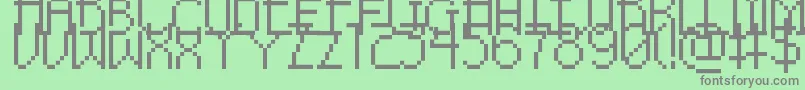 PixelNoirSkinnyCaps Font – Gray Fonts on Green Background