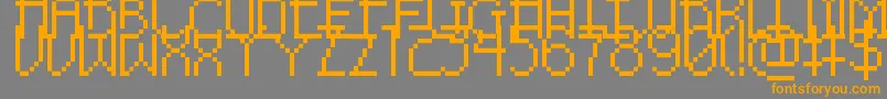 PixelNoirSkinnyCaps Font – Orange Fonts on Gray Background