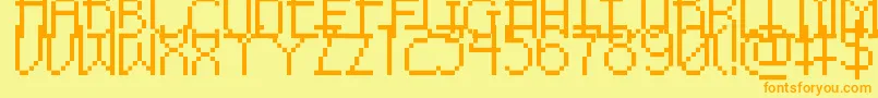 Czcionka PixelNoirSkinnyCaps – pomarańczowe czcionki na żółtym tle