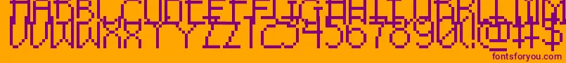 PixelNoirSkinnyCaps Font – Purple Fonts on Orange Background