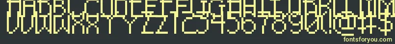 Czcionka PixelNoirSkinnyCaps – żółte czcionki na czarnym tle
