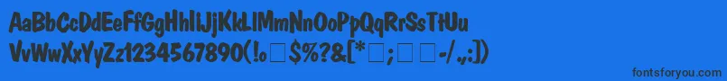 DomcasualBold Font – Black Fonts on Blue Background