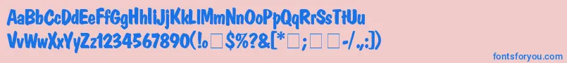 DomcasualBold Font – Blue Fonts on Pink Background