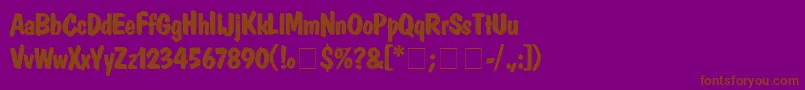 DomcasualBold Font – Brown Fonts on Purple Background