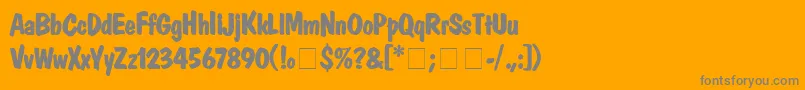 DomcasualBold-Schriftart – Graue Schriften auf orangefarbenem Hintergrund