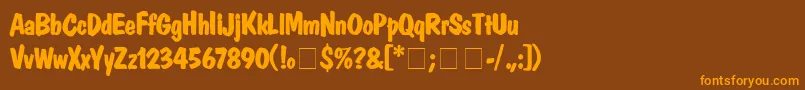 DomcasualBold Font – Orange Fonts on Brown Background