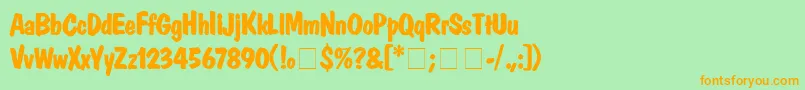 DomcasualBold Font – Orange Fonts on Green Background