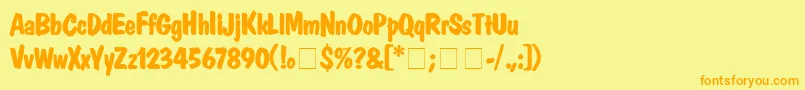 DomcasualBold Font – Orange Fonts on Yellow Background