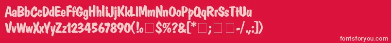 DomcasualBold Font – Pink Fonts on Red Background