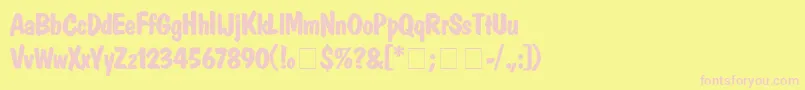 DomcasualBold Font – Pink Fonts on Yellow Background