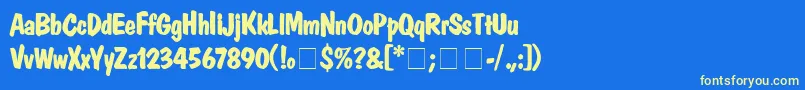 DomcasualBold Font – Yellow Fonts on Blue Background