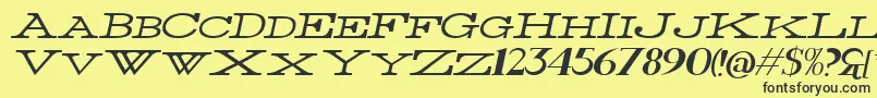 ThinWideItalic Font – Black Fonts on Yellow Background