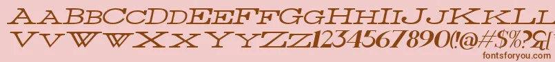 Fonte ThinWideItalic – fontes marrons em um fundo rosa