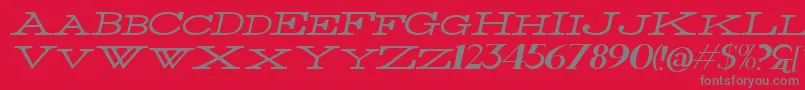 ThinWideItalic Font – Gray Fonts on Red Background