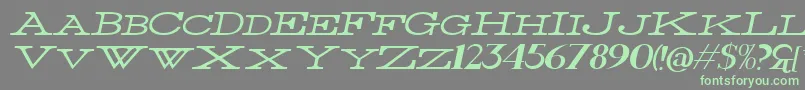 ThinWideItalic Font – Green Fonts on Gray Background