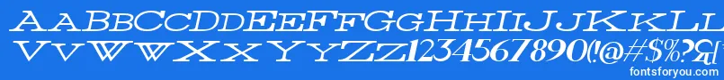 Fonte ThinWideItalic – fontes brancas em um fundo azul