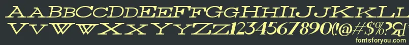 ThinWideItalic Font – Yellow Fonts on Black Background