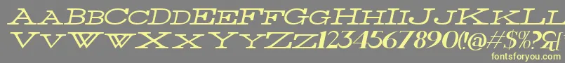 Czcionka ThinWideItalic – żółte czcionki na szarym tle