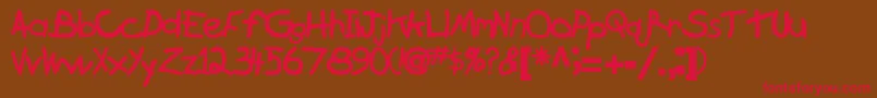 フォントBrokenarrowdriveBold – 赤い文字が茶色の背景にあります。