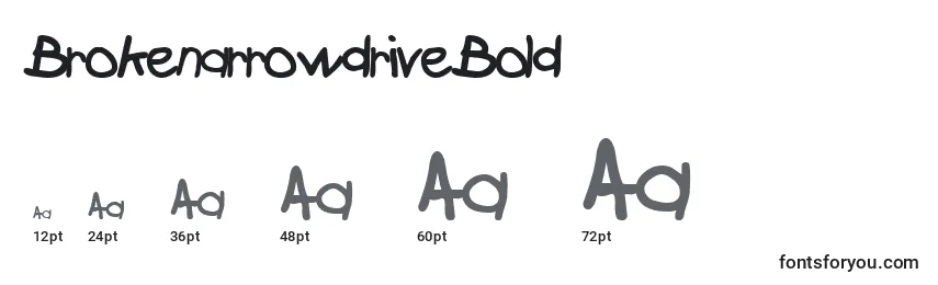 BrokenarrowdriveBold Font Sizes