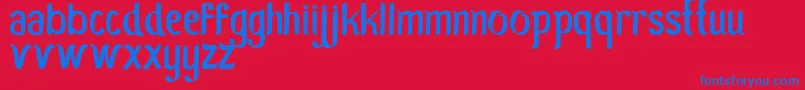 フォントMoroSeneng – 赤い背景に青い文字