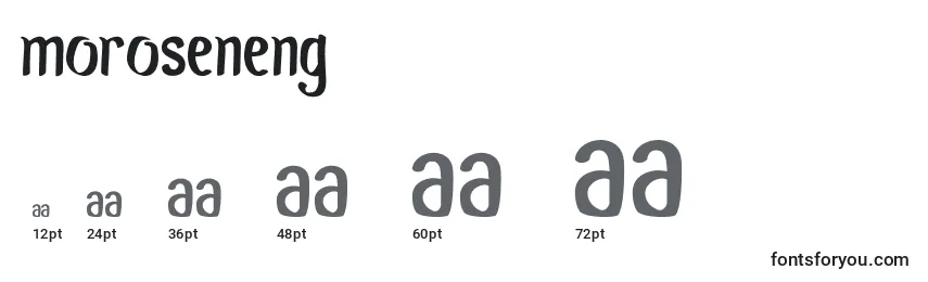 MoroSeneng Font Sizes