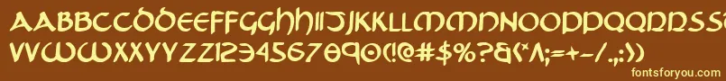 TristramBold Font – Yellow Fonts on Brown Background