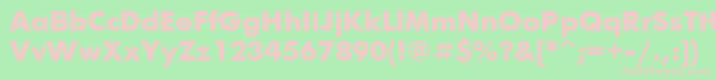 Futurisextrac-fontti – vaaleanpunaiset fontit vihreällä taustalla
