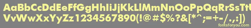 Futurisextrac-fontti – keltaiset fontit harmaalla taustalla