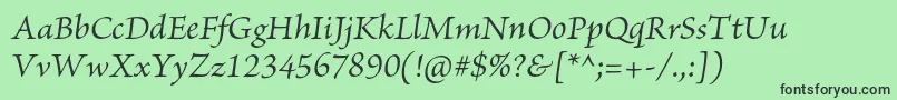 フォントBriosoproItalic – 緑の背景に黒い文字