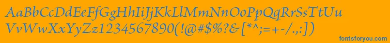 BriosoproItalic Font – Blue Fonts on Orange Background