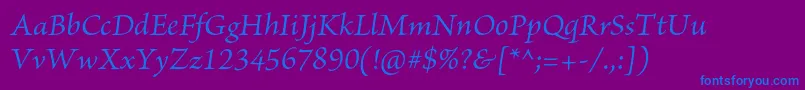 Шрифт BriosoproItalic – синие шрифты на фиолетовом фоне