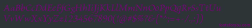 BriosoproItalic Font – Purple Fonts on Black Background