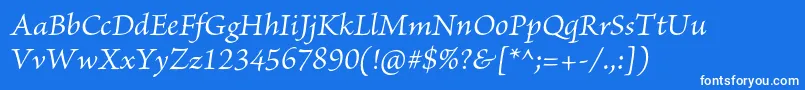 BriosoproItalic Font – White Fonts on Blue Background