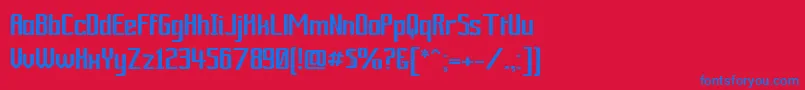 フォントArdourgm – 赤い背景に青い文字