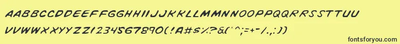 VigilanteNotesLight Font – Black Fonts on Yellow Background