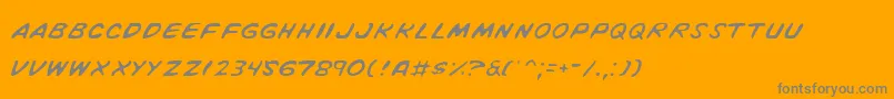 VigilanteNotesLight-Schriftart – Graue Schriften auf orangefarbenem Hintergrund