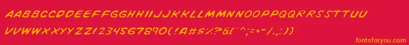 VigilanteNotesLight Font – Orange Fonts on Red Background