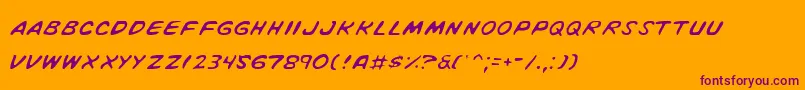 VigilanteNotesLight Font – Purple Fonts on Orange Background