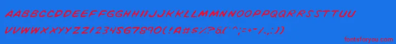 VigilanteNotesLight-Schriftart – Rote Schriften auf blauem Hintergrund