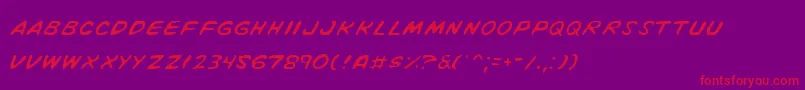 VigilanteNotesLight Font – Red Fonts on Purple Background