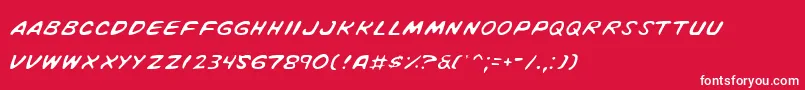 VigilanteNotesLight Font – White Fonts on Red Background