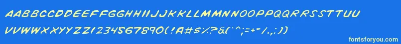 VigilanteNotesLight Font – Yellow Fonts on Blue Background