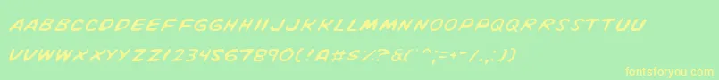 VigilanteNotesLight Font – Yellow Fonts on Green Background