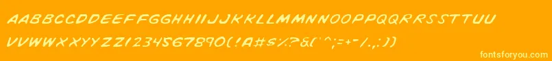 VigilanteNotesLight Font – Yellow Fonts on Orange Background